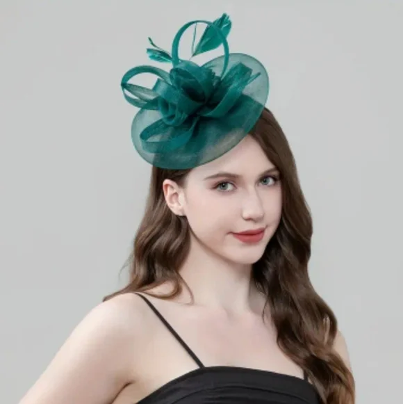 🐎NEW! Hunter Green Kentucky Derby Hat - Picture 3 of 9